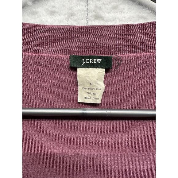 J.Crew 100% Merino Wool Longline Button Front Cardigan Sweater L Muted Purple - Picture 6 of 9